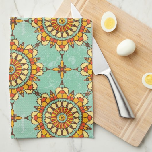 Dekoratives Muster Handtuch (Viertel Falte)