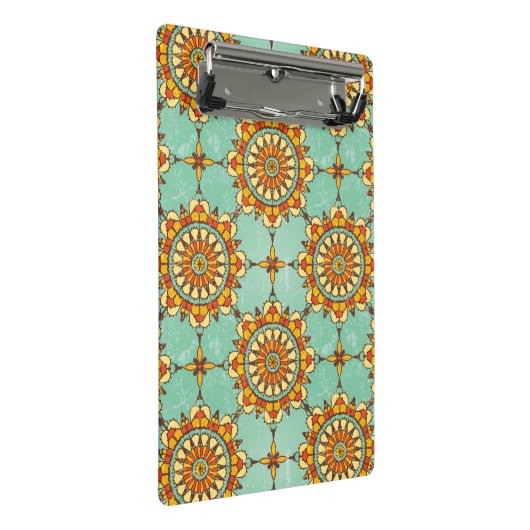 Dekoratives Muster Mini Klemmbrett (Schrägansicht)