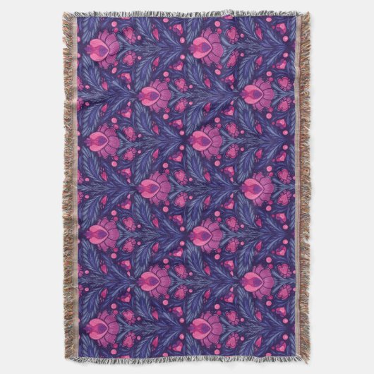 Dekoratives Muster mit Herzen Decke (Vorderseite Vertikal)