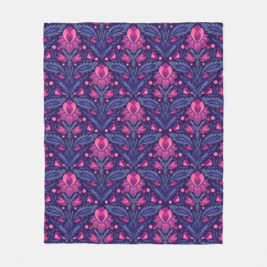 Dekoratives Muster mit Herzen Fleecedecke (Vorderseite)