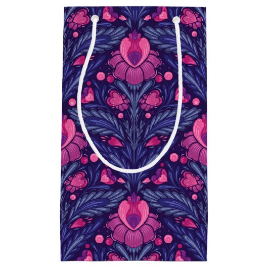 Dekoratives Muster mit Herzen Kleine Geschenktüte (Vorderseite)