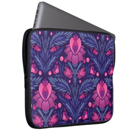 Dekoratives Muster mit Herzen Laptopschutzhülle (Vorne Rechts)