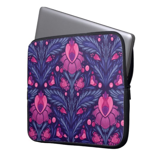 Dekoratives Muster mit Herzen Laptopschutzhülle (Vorderseite Links)