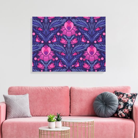 Dekoratives Muster mit Herzen Leinwanddruck (Insitu (Wohnzimmer))