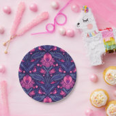 Dekoratives Muster mit Herzen Pappteller (Party)