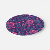 Dekoratives Muster mit Herzen Pappteller (Schrägansicht)