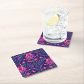 Dekoratives Muster mit Herzen Rechteckiger Pappuntersetzer (Vor Ort)