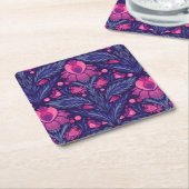 Dekoratives Muster mit Herzen Rechteckiger Pappuntersetzer (angewinkelt)