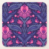 Dekoratives Muster mit Herzen Rechteckiger Pappuntersetzer (Vorderseite)