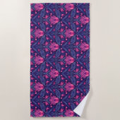 Dekoratives Muster mit Herzen Strandtuch (Vorderseite)