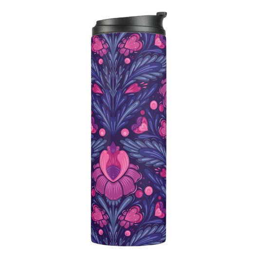 Dekoratives Muster mit Herzen Thermosbecher (Nach links gedreht)