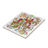 Dekoratives Muster mit Schmetterlingen und Blumen Fliese (Seite)