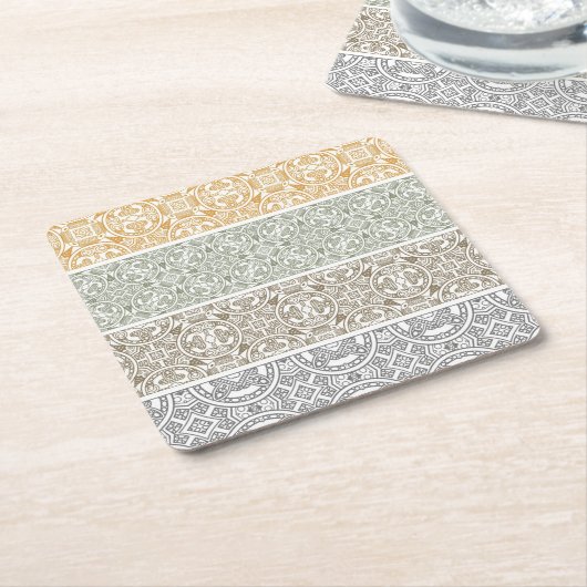 Dekoratives Muster Rechteckiger Pappuntersetzer (angewinkelt)