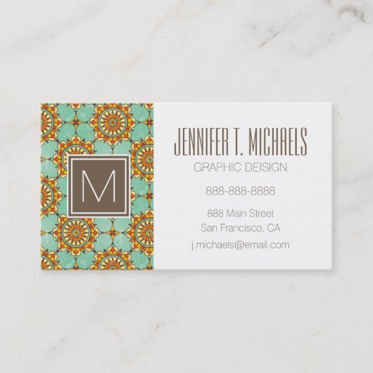 Dekoratives Muster Visitenkarte (Vorderseite)