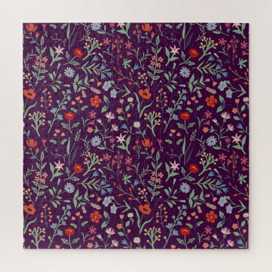 Dekoratives, nahtloses Blumenmuster. Puzzle (Vertikal)