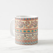 Dekoratives, nahtloses Grenzmuster mit Blume Kaffeetasse (Vorderseite Links)