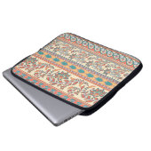 Dekoratives, nahtloses Grenzmuster mit Blume Laptopschutzhülle (Vorne Knopf)