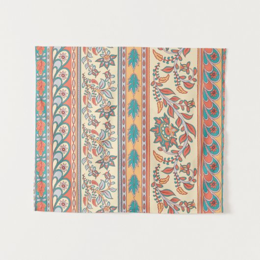 Dekoratives, nahtloses Grenzmuster mit Blume Wandteppich (Vorderseite (Horizontal))