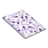 Dekoratives, nahtloses Muster mit Federn. Waterco Notizblock (Rechte Seite)