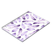 Dekoratives, nahtloses Muster mit Federn. Waterco Notizblock (Linke Seite)