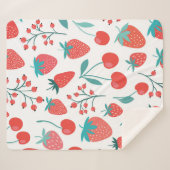 Dekoratives nahtloses Muster mit Früchten, Erdbeer Sherpadecke (Vorderseite (Horizontal))