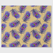 Dekoratives nahtloses Muster mit schönem Pfau Geschenkpapier (Flach)