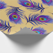 Dekoratives nahtloses Muster mit schönem Pfau Geschenkpapier (Ecke)