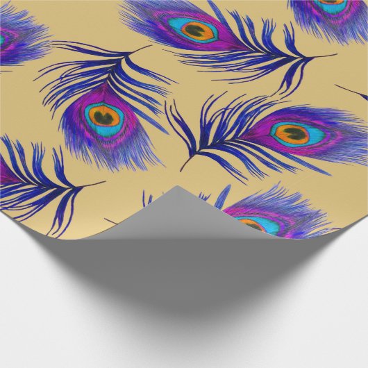 Dekoratives nahtloses Muster mit schönem Pfau Geschenkpapier (Ecke)