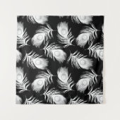 Dekoratives nahtloses Muster mit schönem Pfau Wandteppich (Vorderseite (Horizontal))