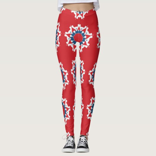 Dekoratives, nahtloses Muster-Rundelement Leggings (Vorderseite)