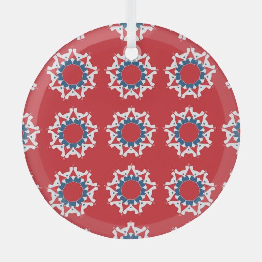Dekoratives, nahtloses Muster-Rundelement Ornament Aus Glas (Vorderseite)