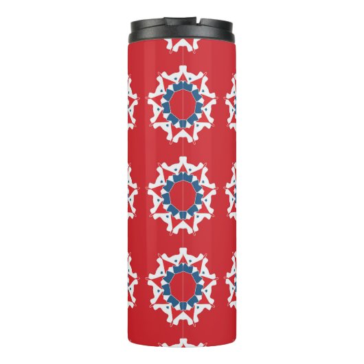 Dekoratives, nahtloses Muster-Rundelement Thermosbecher (Rückseite)