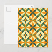 Dekoratives, nahtloses Retro-Muster Postkarte (Vorne/Hinten)