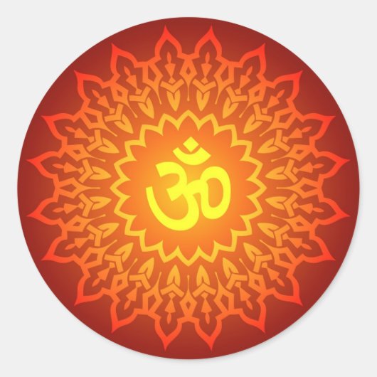 Dekoratives Om Design Runder Aufkleber (Vorderseite)