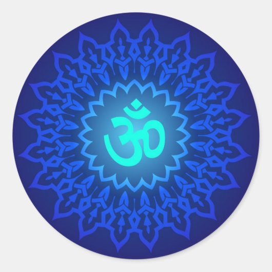 Dekoratives OM entwerfen Runder Aufkleber (Vorderseite)