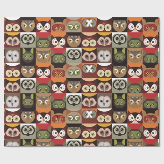 Dekoratives Owl-Muster Geschenkpapier (Flach)