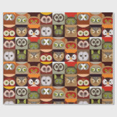 Dekoratives Owl-Muster Geschenkpapier (Flach)