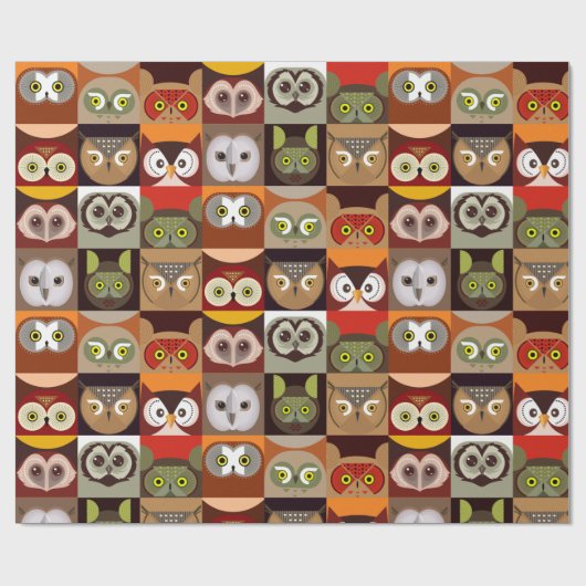 Dekoratives Owl-Muster Geschenkpapier (Flach)