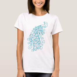 Dekoratives Pfau-Design Damen T-Shirt 