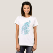 Dekoratives Pfau-Design Damen T-Shirt  (Vorne ganz)