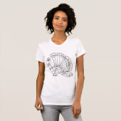 Dekoratives Pfau-Doodle T-Shirt (Vorne ganz)