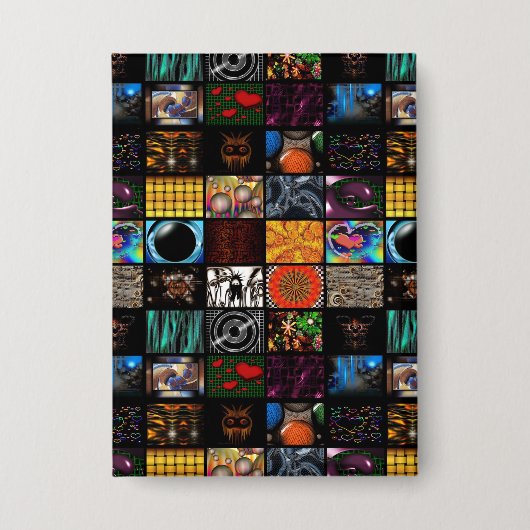 Dekoratives Pop-Art-Muster Button (Vorderseite)