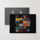 Dekoratives Pop-Art-Muster  Button (Vorderseite/Rückseite)