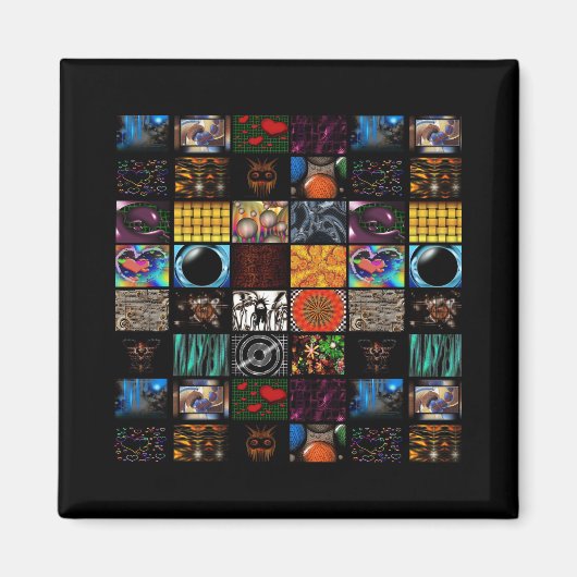 Dekoratives Pop-Art-Muster Magnet (Vorne)