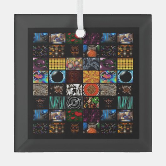 Dekoratives Pop-Art-Muster Ornament Aus Glas (Vorderseite)