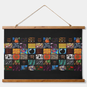 Dekoratives Pop-Art-Muster Wandteppich Mit Holzrahmen