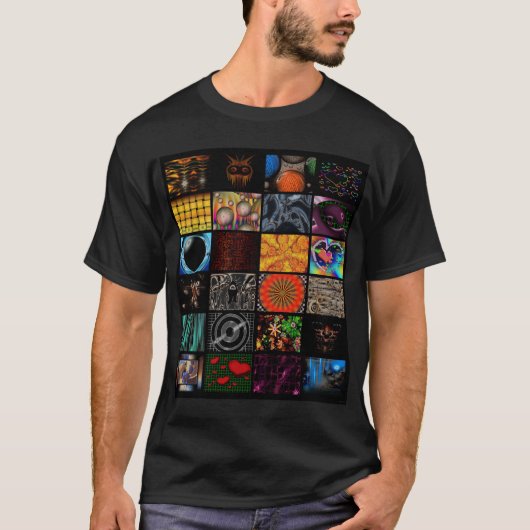 Dekoratives Pop-Kunst-Muster T-Shirt (Vorderseite)