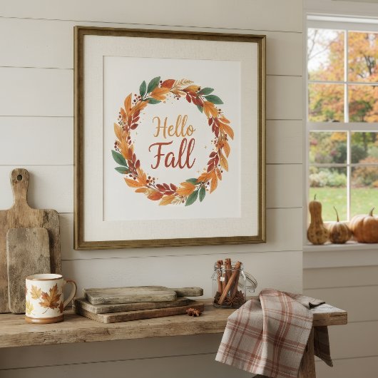 Dekoratives Poster mit Hello Fall