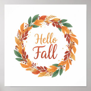 Dekoratives Poster mit Hello Fall
