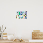 Dekoratives Poster mit Klauenbadewanne (Küche)